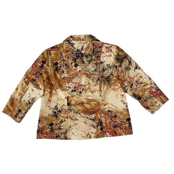 Vintage Coldwater Creek Womens Button Up Blazer Art Print 90's Size XL V Neck - Picture 11 of 11